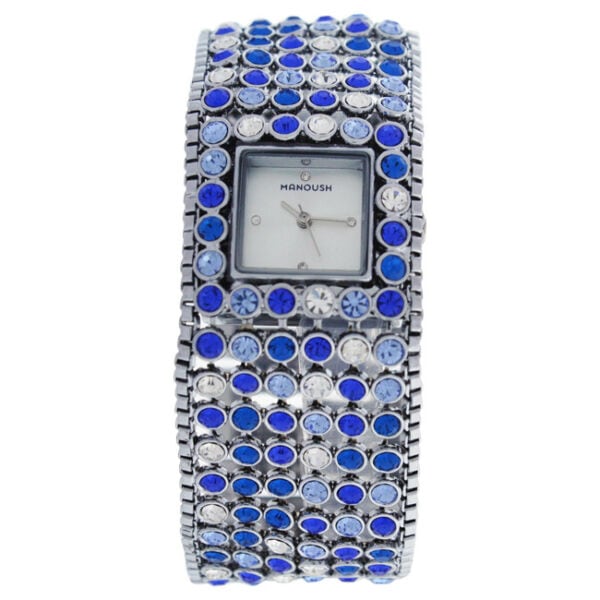 マリリンMSHMAB Marilyn - Silver/Blue Stainless Steel Bracelet Watch by Manoush for Women