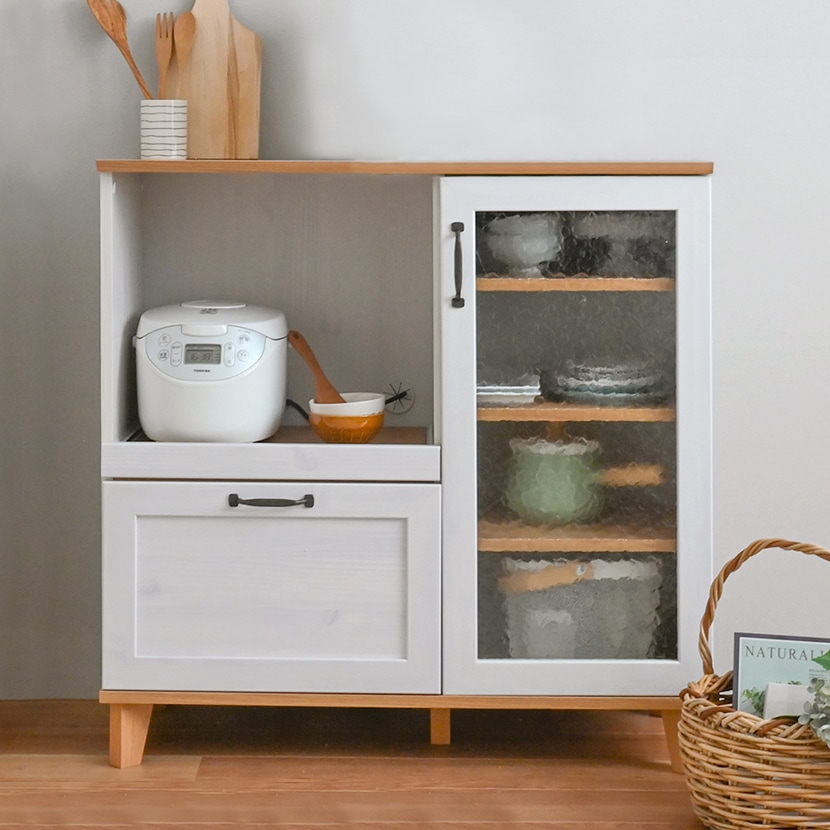 レンジ台 幅90 ロータイプ 食器棚 おしゃれ 北欧 キッチン 収納 アイデア 収納棚 ラック 引き出し 調味料 スライド