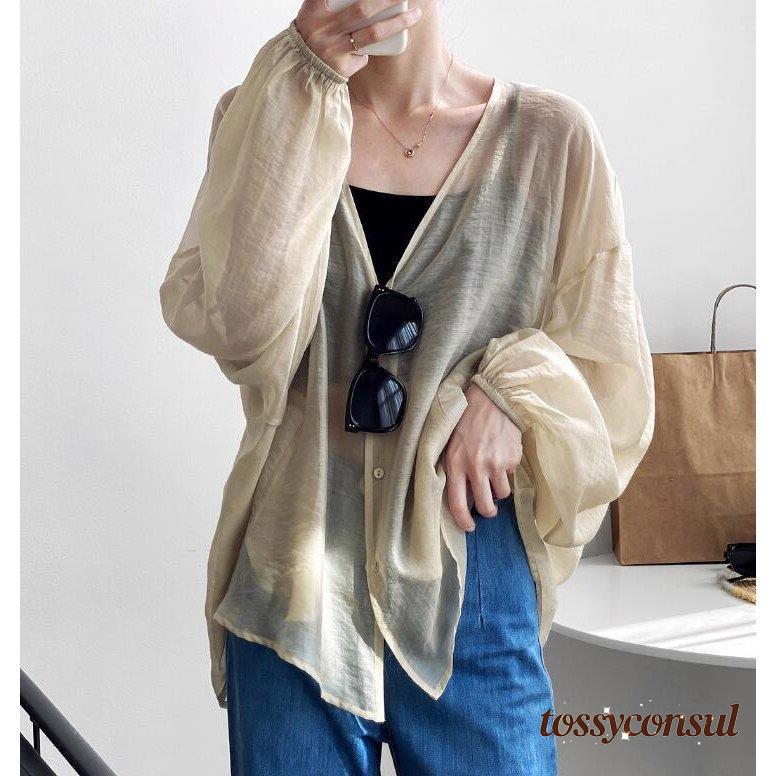 超目玉新品 レディース 透け感 夏ブラウス ブラウス 無地 カーディガン 冷房対策 ゆるい カジュアル お洒落 トップス 春夏秋 春新作 バレンタイン プレゼント 新生活 5,781円