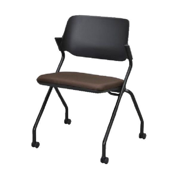 RFCSYBFCB SYネスティングチェア ブラック 肘無し ファブリック ショコラブラウン メーカー直送