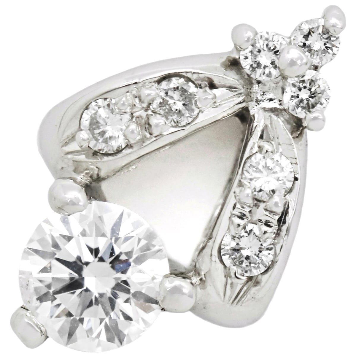 ペンダントトップ ペンダントヘッド ダイヤモンド Pt900 ダイヤモンド プラチナシルバー ネックレストップ チャーム プラチナ900 ダイヤ 【中古】