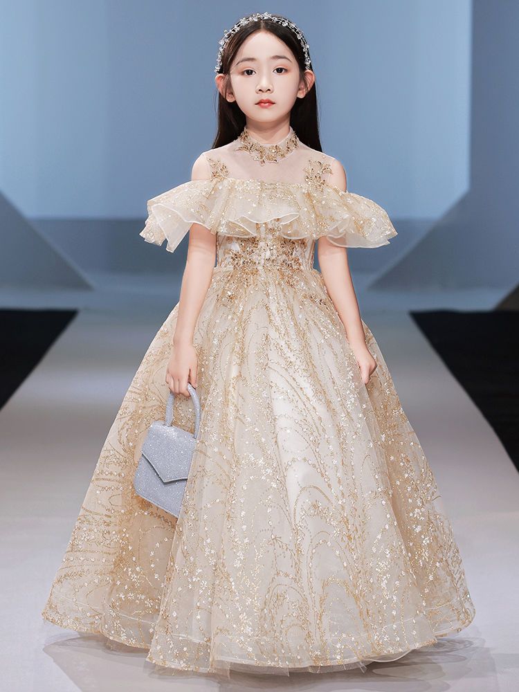 子供用イブニングドレス プリンセスドレス 女の子 ふわふわプリンセス 誕生日 フラワーガール ホスト ピアノ演奏衣装 母の日