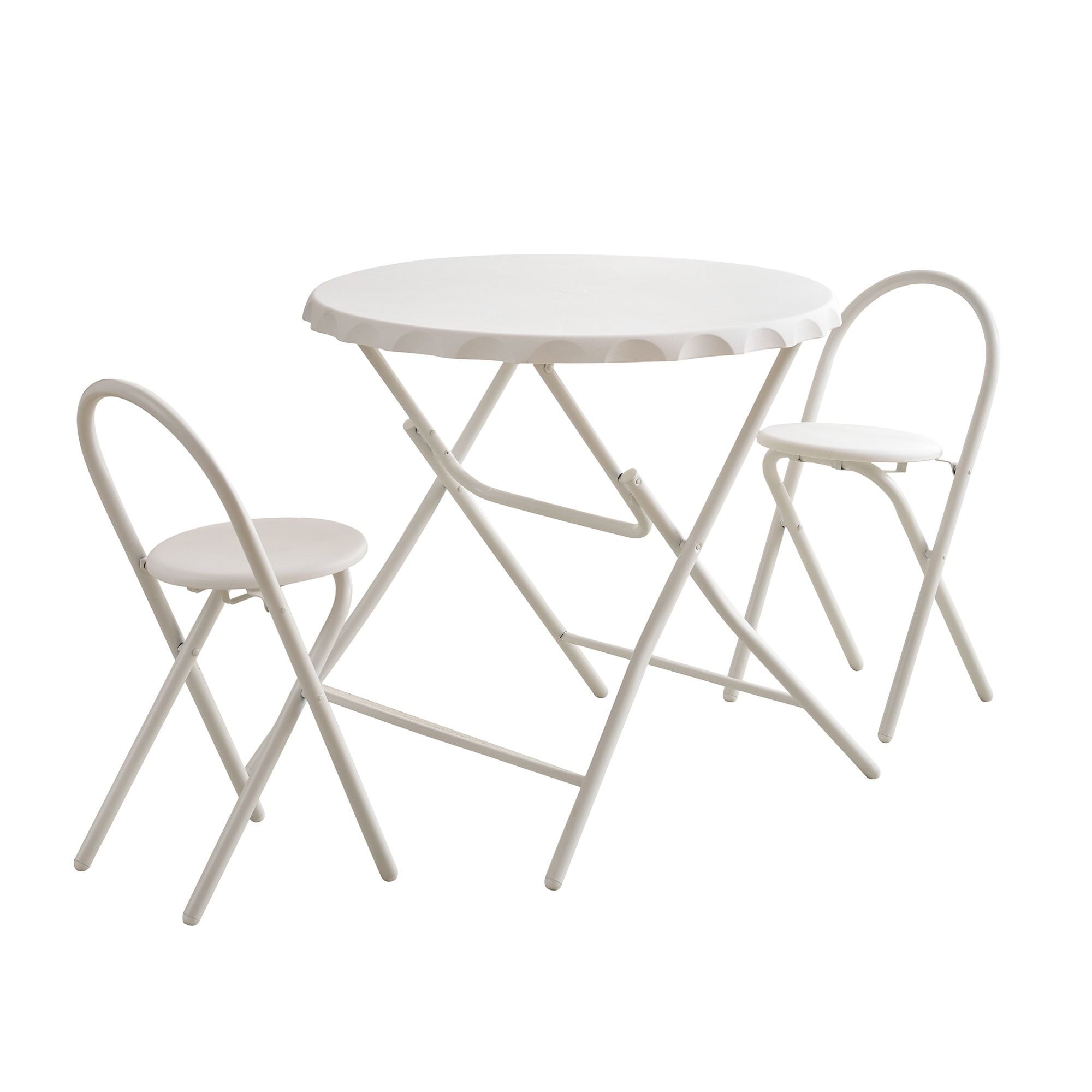 33ダイニングセット 2人用 3点セット 折りたたみ 丸 テーブル 直径80.5cm カフェテーブルセット おしゃれ コンパクト 完成品 円形 円卓 ボトルキャップの形状2人掛け 省スペース おしゃれ