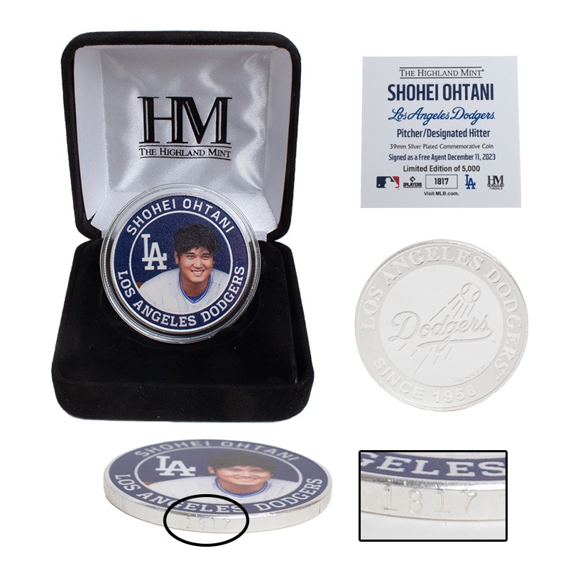記念コイン 大谷翔平 17 輸入版 MLB公式 メジャーリーグ公認 メジャーリーグ ベースボール シリアル番号入 記念品 世界限定5000個 ハイランドミント 201082728