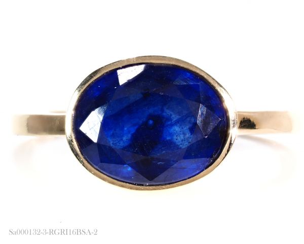 18金 天然石 サファイア リング 指輪 シンプル プレゼント 最高 刻印有 18K 74