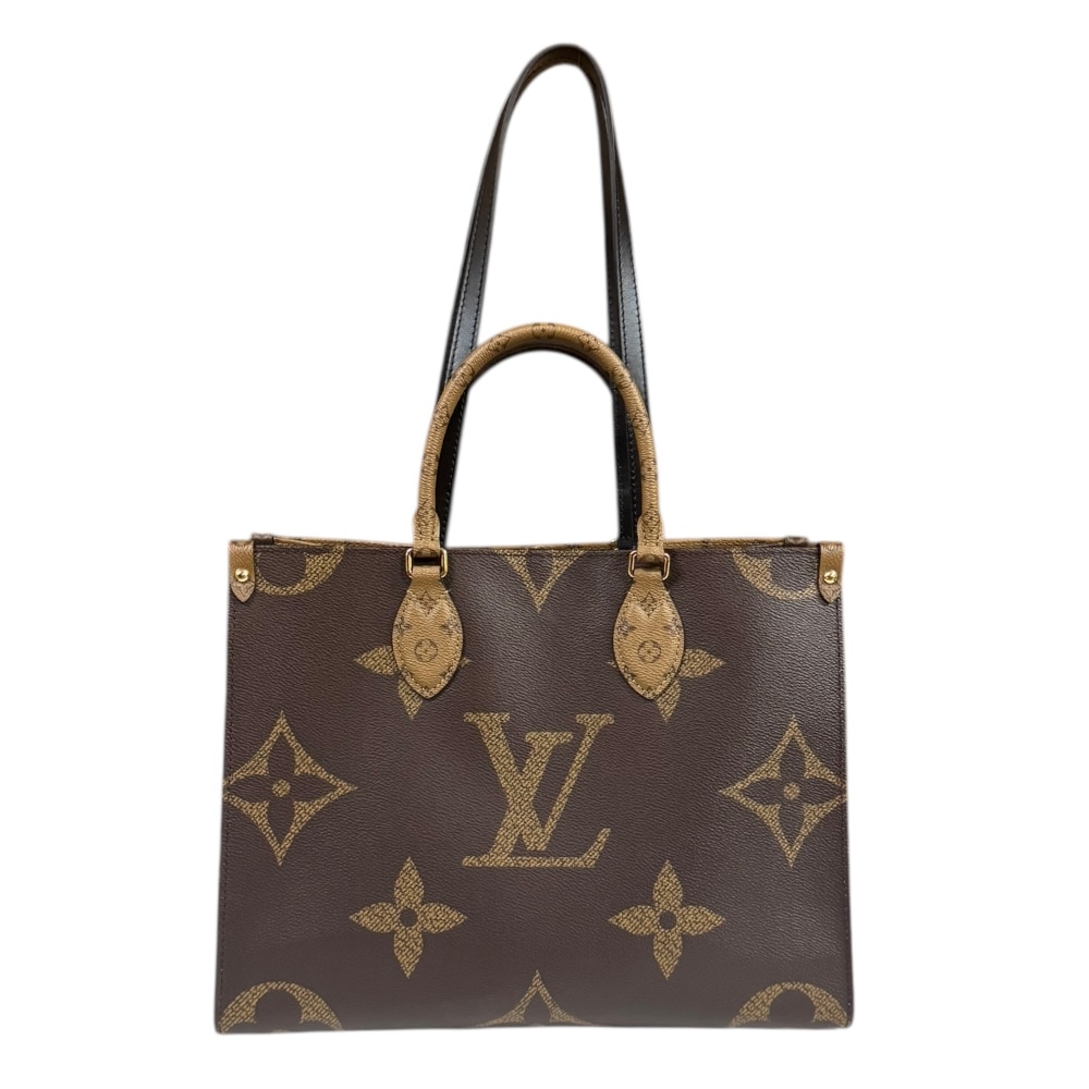 ルイヴィトン オンザゴーMM モノグラムジャイアント ショルダーバッグ モノグラムキャンバス M45321 ブラウン LOUIS VUITTON 中古 美品