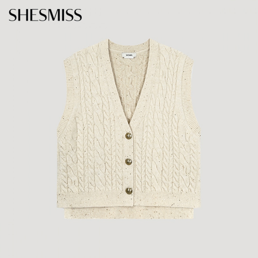 (シーズ・ミス) ケーブルニットベスト_SSKVTO41010_ME