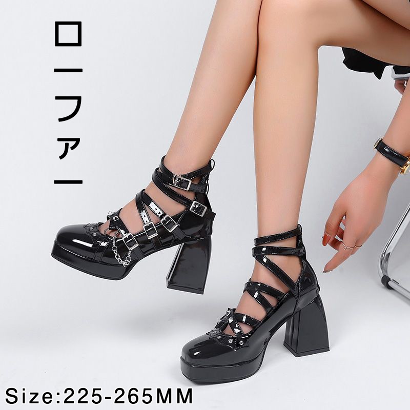 本革の厚い底靴英倫風女性の小さい革靴春の新型ハイヒールレトロなヒールと高級単靴女