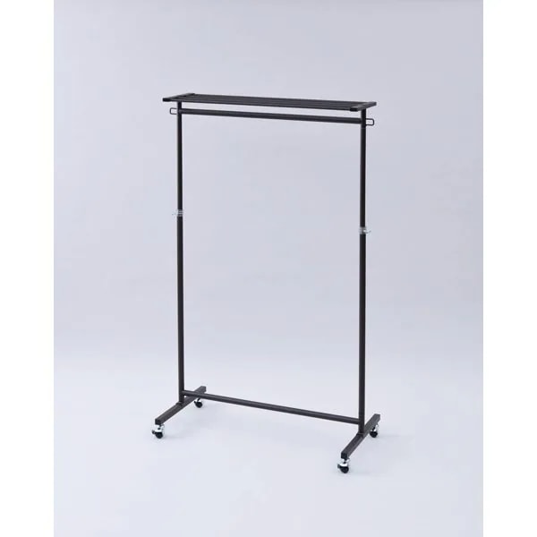 たっぷり掛けられて移動もできるハンガーラック 上棚付き DDSH-SUT-DBR
