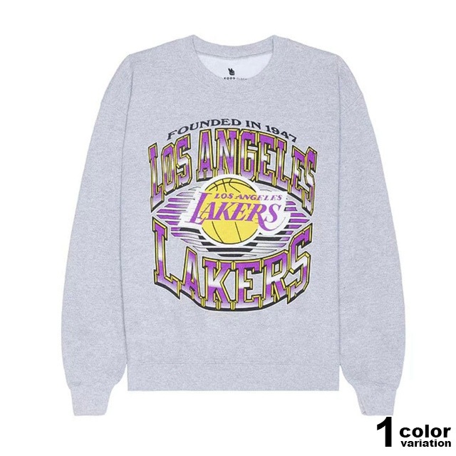 NBA ロサンゼルス レイカーズ トレーナー クルーネック スウェット 長袖 裏起毛 バスケ メンズ レディース ロゴ [12UXNBA1897]