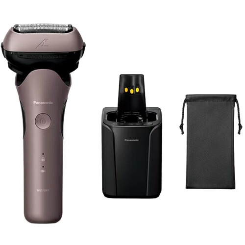 パナソニック【Panasonic】メンズシェーバー ラムダッシュ 3枚刃 ブラウンゴールド 全自動洗浄充電器 LAMDASH ES-L381W-N【お風呂でも剃れる】