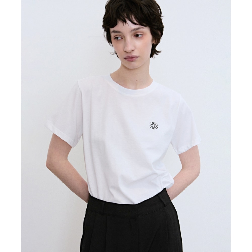 ニック&ニコールニコールエッセンシャルロゴハーフトップ_ホワイト 5,902円