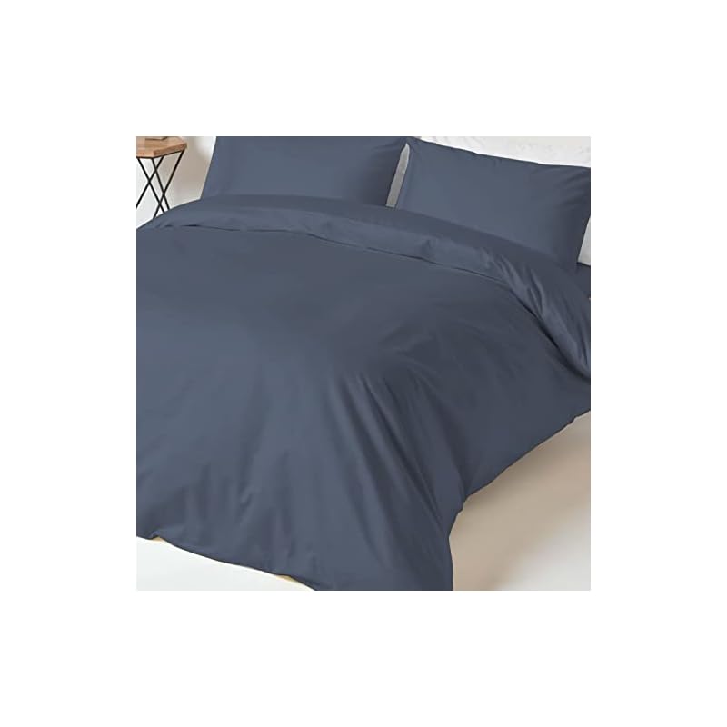 Pizuna 布団カバーセット (3点セット) シングル 400スレッドカウントコットン 長繊維綿100% 高級コットンサテン 家庭洗濯機洗い可 - 掛け布団カバー シングル(150cmx210cm)