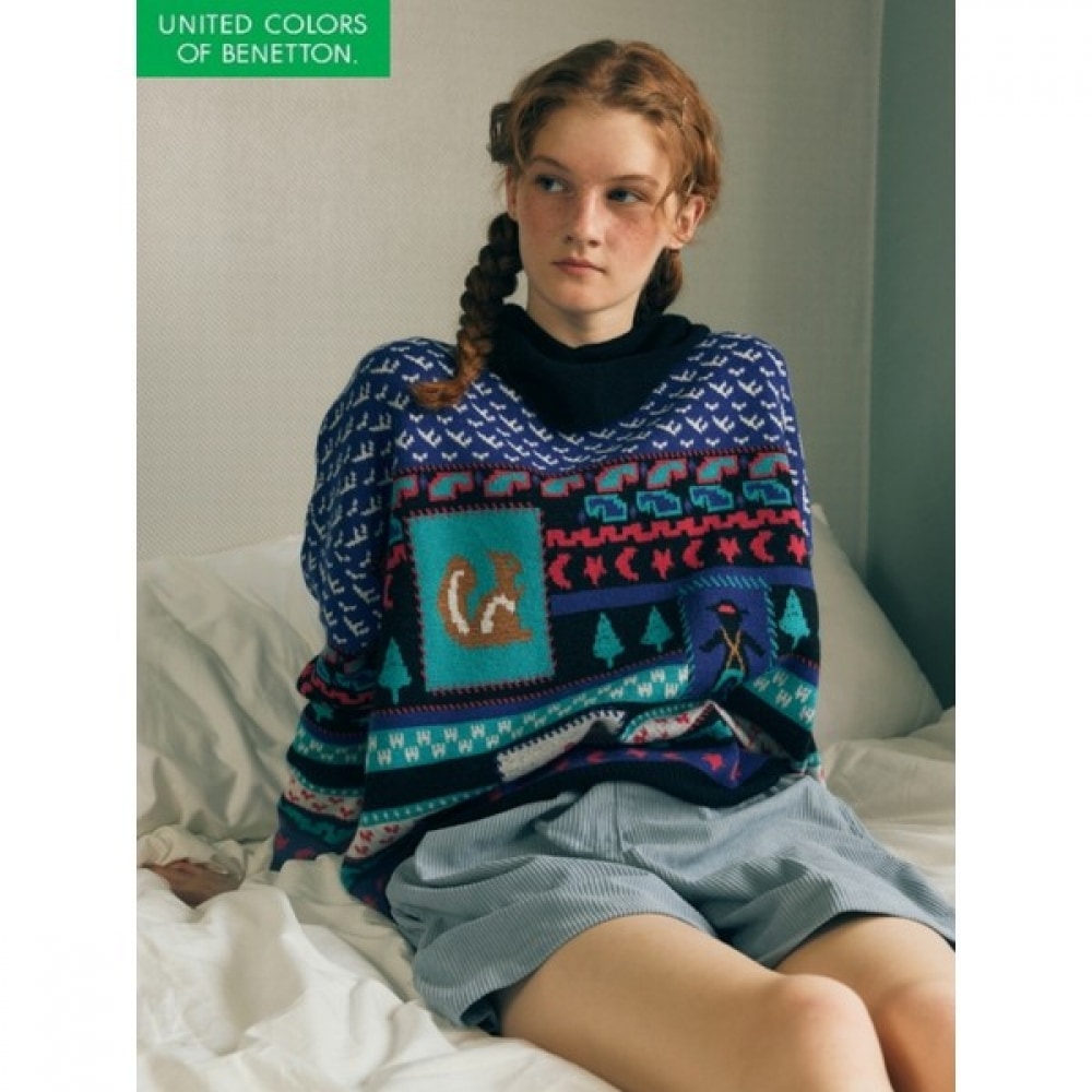 (ベネトン) リスプリントニット_BAKPB2461