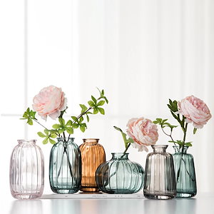 DIY可能 デコレーションドライフラワー付き ガラス花瓶 北欧 個性的な花瓶 花瓶おしゃれ 新品入荷