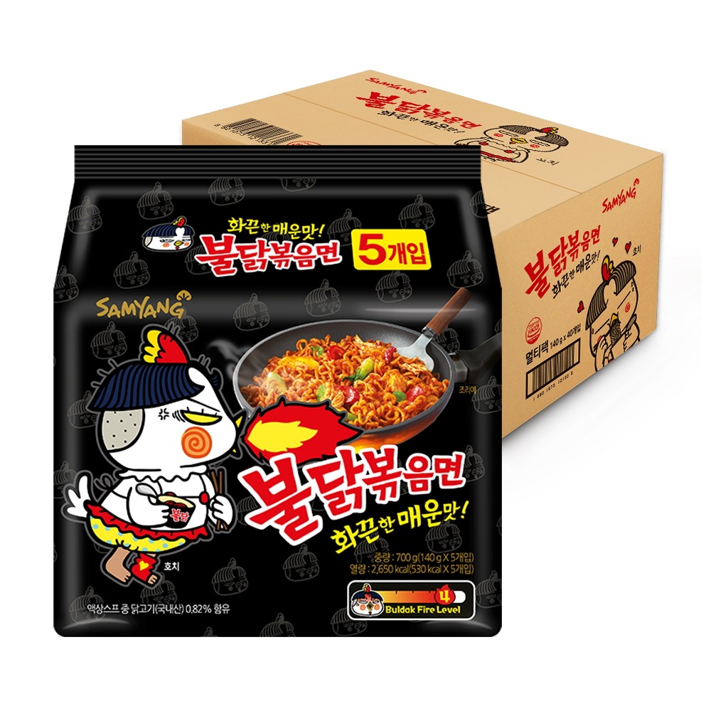 三養 プルダック炒め麺 袋入りラーメン 40個 韓国の辛さKフードが最高の人気