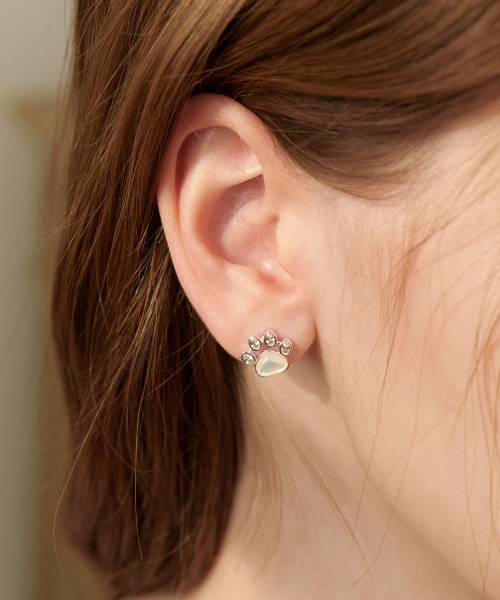 (シルバー925)ラブリー キャット ゼリー イヤリング EC3097