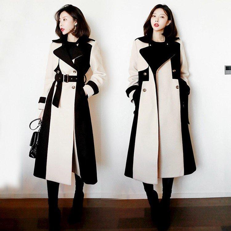レディース ステンカラートレンチコート らしゃ 切り替え スプリングコート トレンチコート ダブル ロング丈 コート 通勤 アウター ロング丈レディース