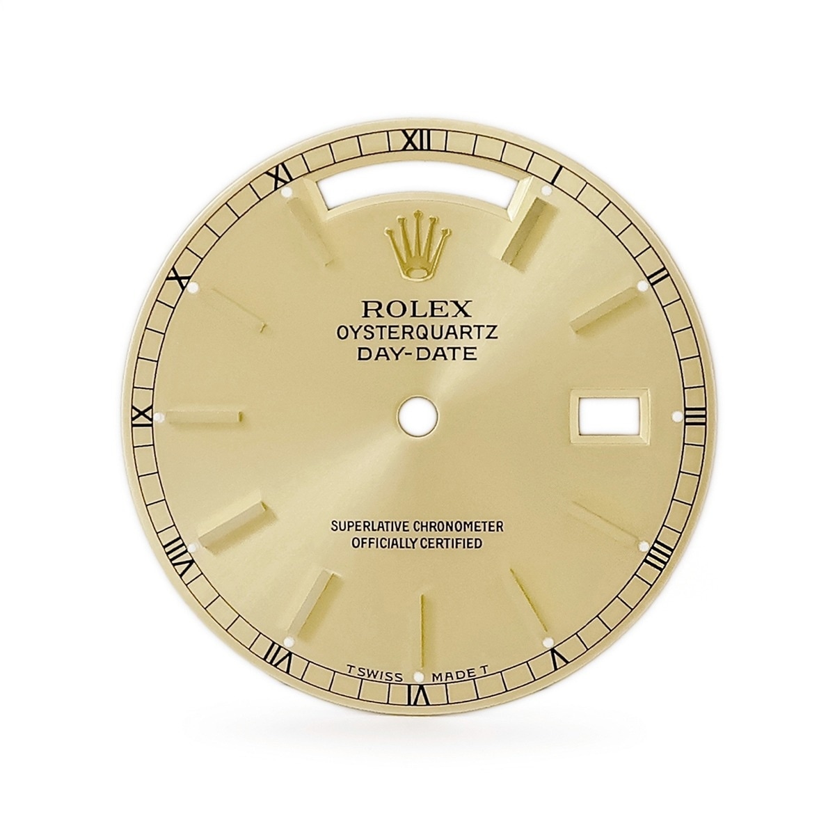 ロレックス 腕時計パーツ 純正 デイデイト 19018用 ダイアル ステンレススチール シャンパンゴールド 替え 文字盤 シャンパンゴールド 三針セット 交換 予備 トリチウム 【中古】