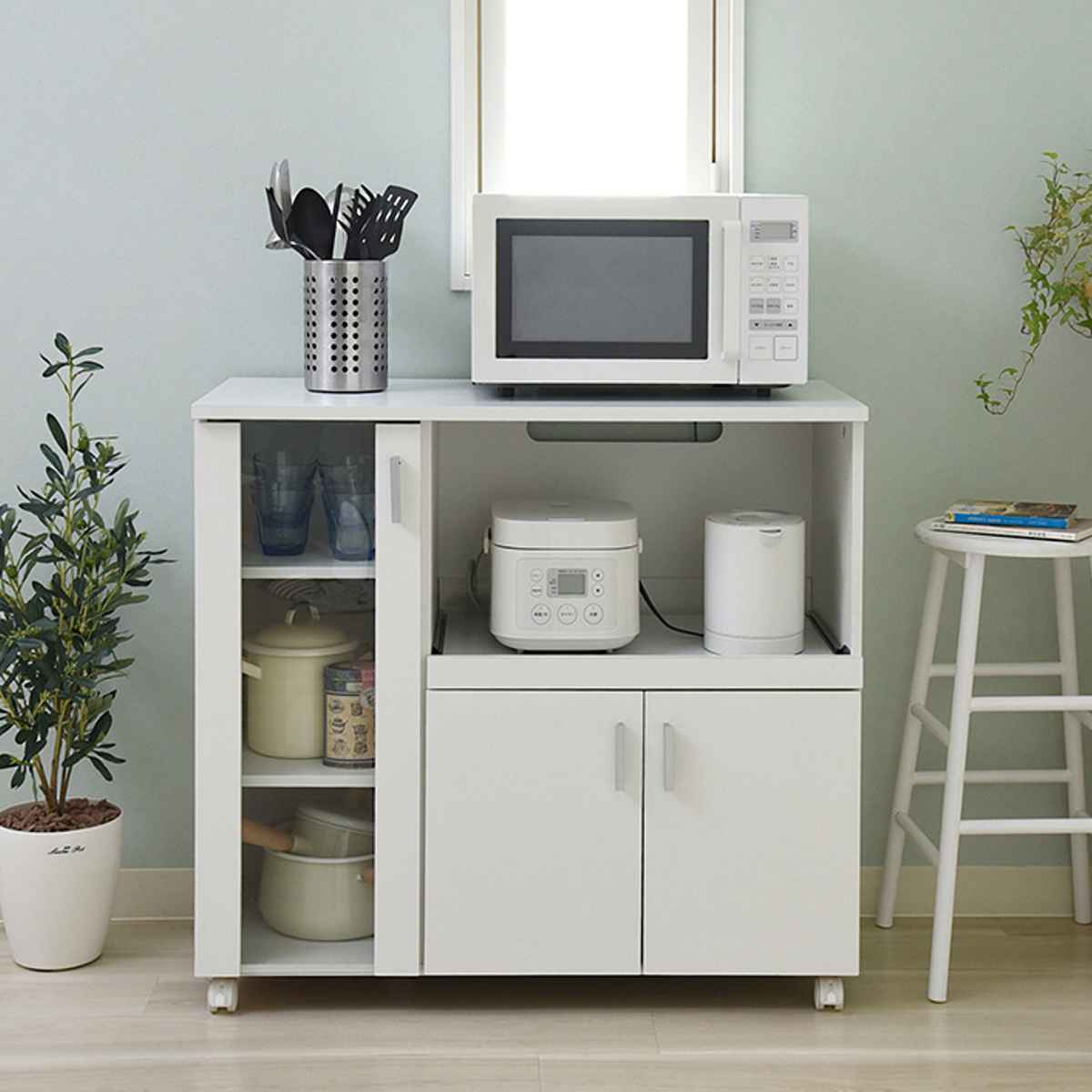 カウンターボード 戸棚 キッチン収納 SIM 幅90cm