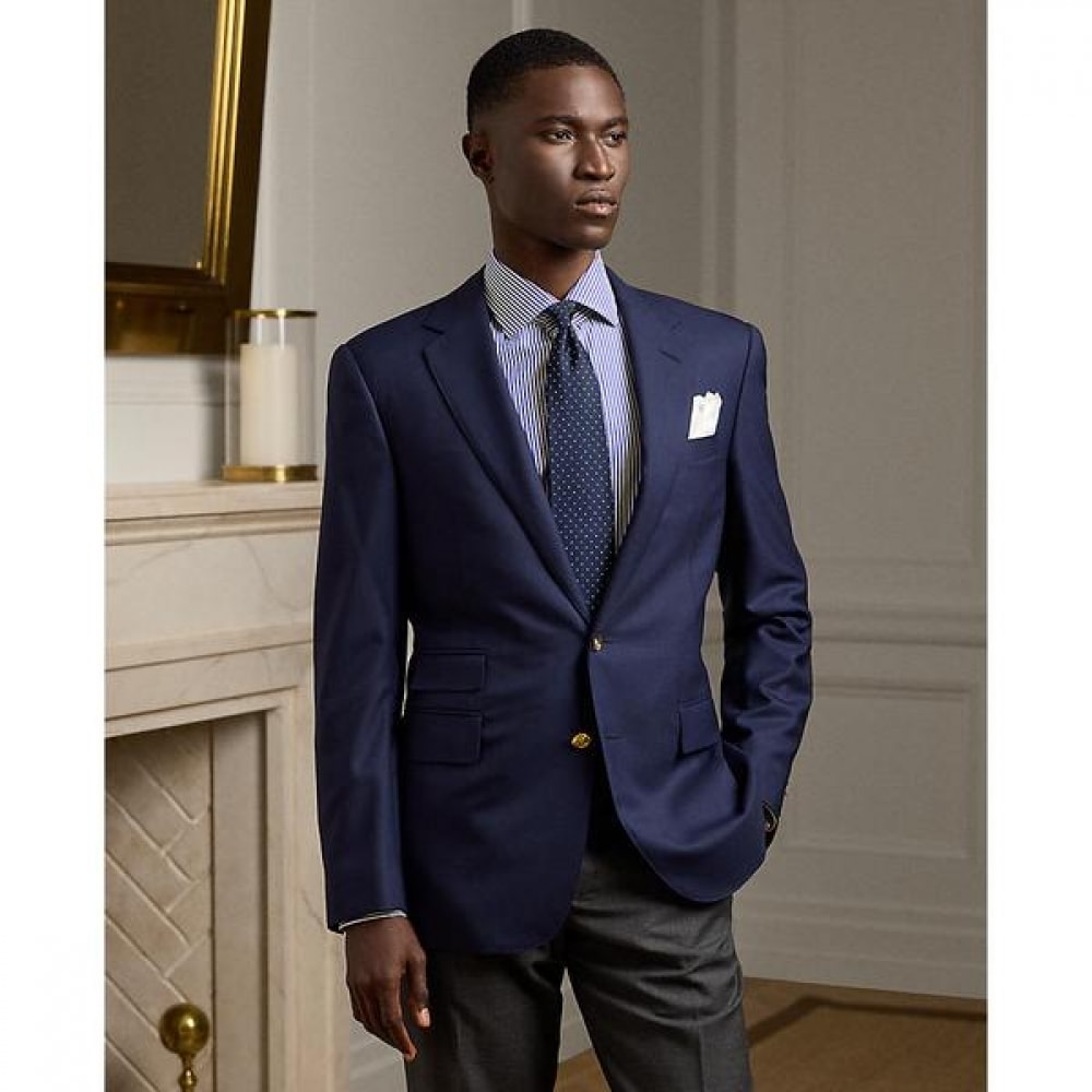 パープルラベルグレゴリーウールサージノッチラペルブレザー (MNPLSPC27620003400)