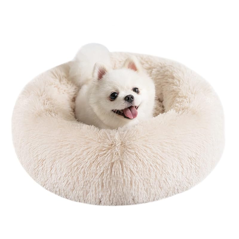 Epochtech ペットベッド 猫ベッド 犬ベッド ふわふわ ラウンド型 ペットクッション 暖かい 滑り止め 防寒 洗濯可能 子犬 猫用 サイズ選択可 カラー選択可 (70cm, ライトブラウン/取