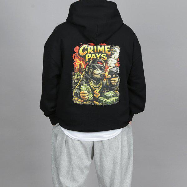 WWB мужская большая толстовка с капюшоном Crime Gangster Monkey