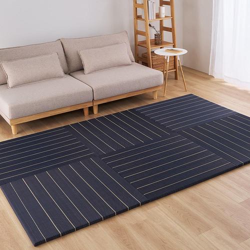 【メーカー直送品】萩原 【12枚組】置き畳 凛 約82×82×2.5cm ブラック