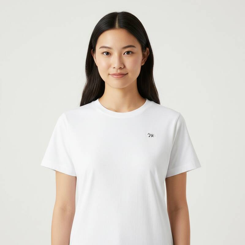 メゾンキツネ OW00130KJ0008 P100 ベビーフォックスパッチ レディース半袖Tシャツ