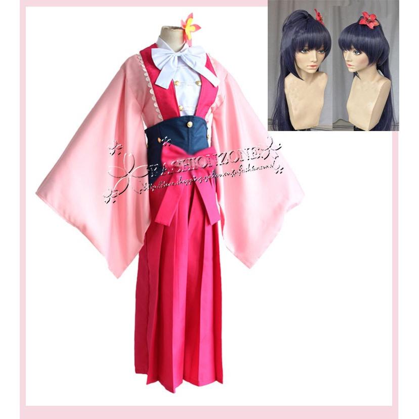 甲鉄城のカバネリ 風 四方川菖蒲 コスプレ衣装 ウイッグ着物 cosplay アニメ ゲーム コスチューム パーティーグッズ ハロウィン仮装 変装