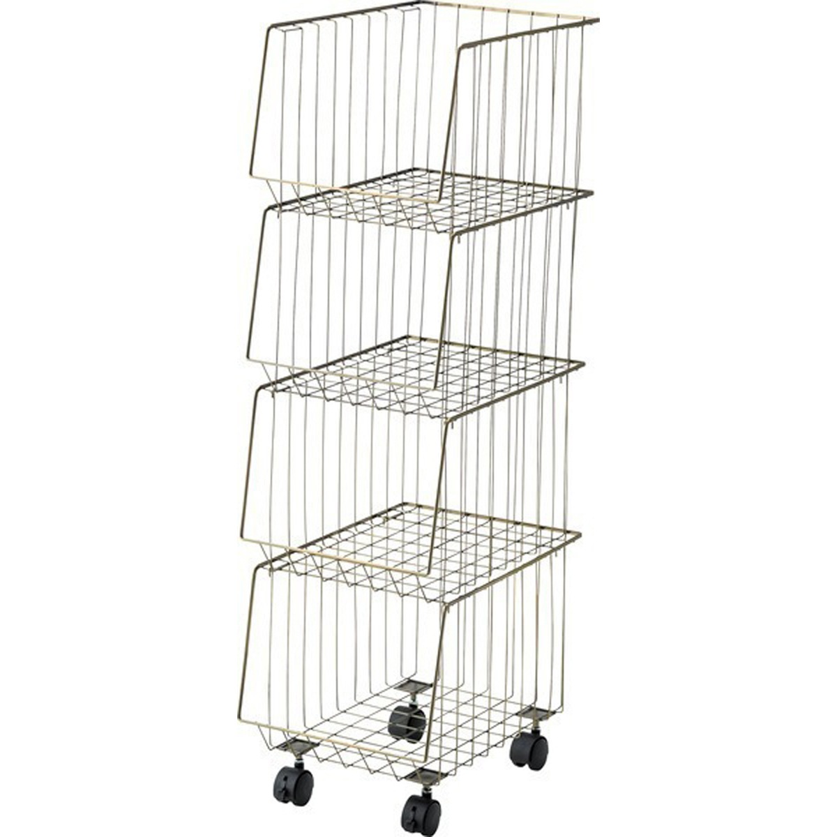 スタッキングワゴン4D ワゴン キッチンワゴン ワゴンラック 4段 積み重ね おしゃれ ストックワゴン 隙間 キッチン 台所