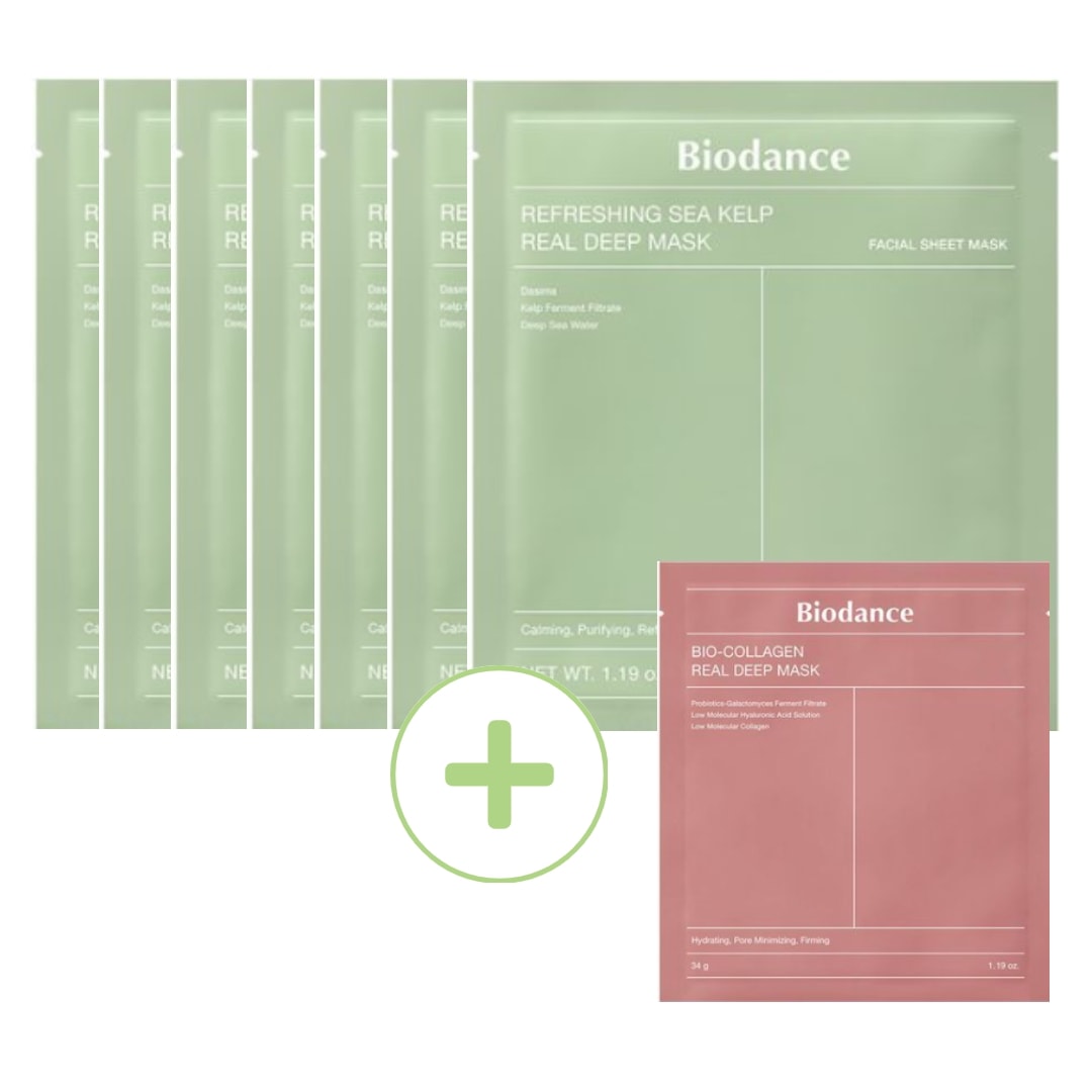 [韓国コスメ人気/韓国女優スキンケア/ハリ肌パック]バイオデンスリアルディープマスク7枚企画（シケルプ）（+コラーゲン1枚贈呈）