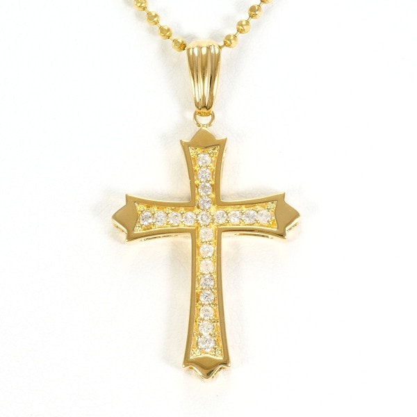 K18 18金 YG ネックレス ダイヤ 0.26 カード鑑別書 ジュエリー 中古