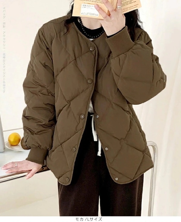Qoo10 ダークエンジェル キルティングジャケット 無地 ミドル ポ