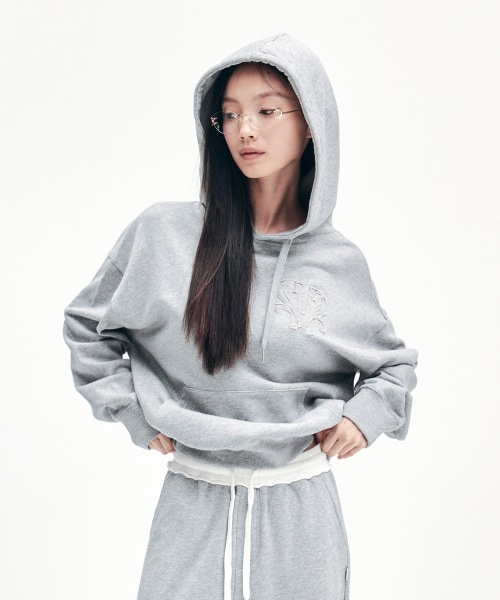 YOUHEE YOUHEE SYMBOL GRAPHIC HOODIE MELANGE GRAY YHHPEC001MG