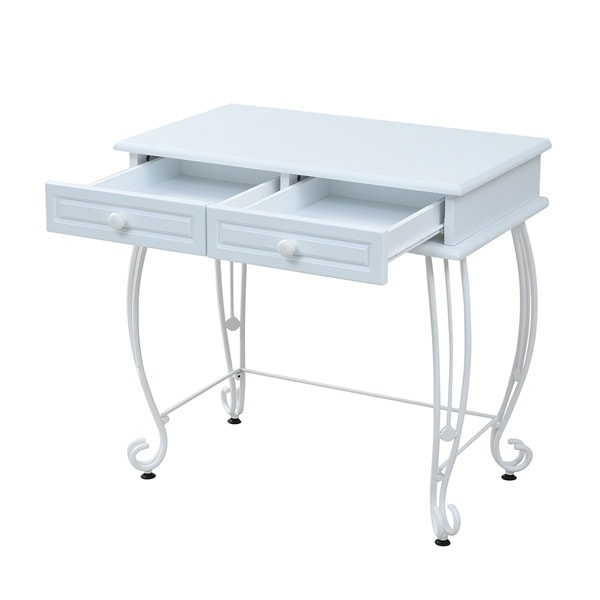 JKプラン アンティーク調 デスク 引き出し 付き IRI-1018-WH ホワイト 15,260円