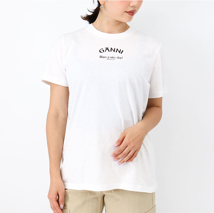 レディース Tシャツ T3561 WHITE RELAXED O-NECK T-SHIRT クルーネック 半袖 ロゴ SS TEE