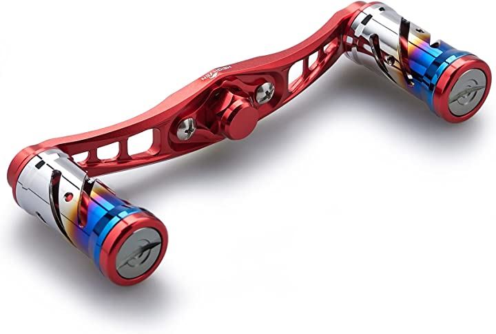 92mm リール ハンドル 16mmノブ搭載 シマノ ダイワ アブガルシア 通用 ベイトリール Wing Series 500(レッド)