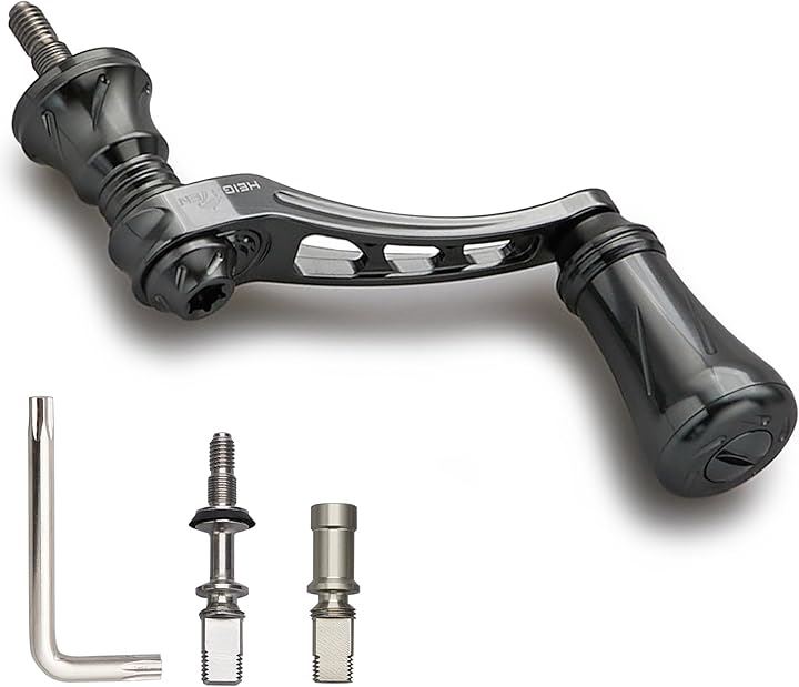 可変 リール ハンドル 19mm アルミ ノブ 搭載 シマノ ダイワ 通用 スピニングリール Arch(ダークグレー(22STELLA/23AIRITY), 45-50mm)