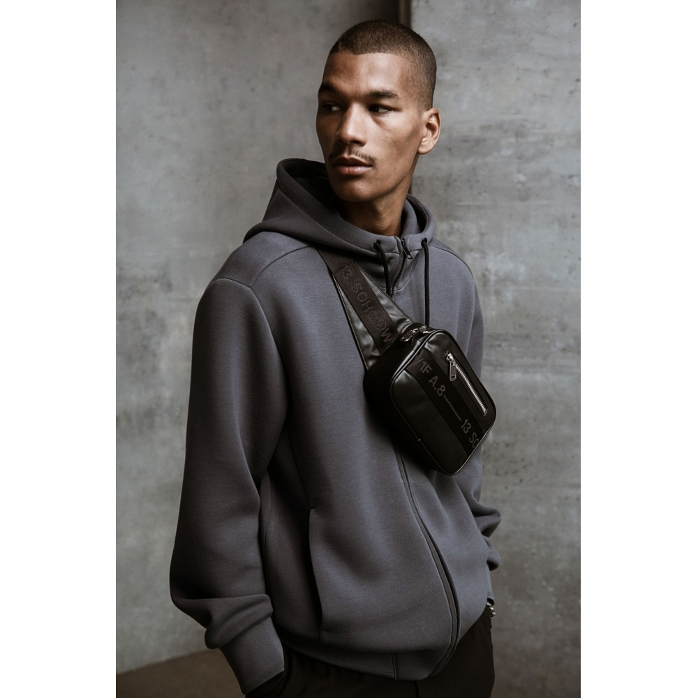 H&M レギュラーフィットスキューバパーカーダークグレー