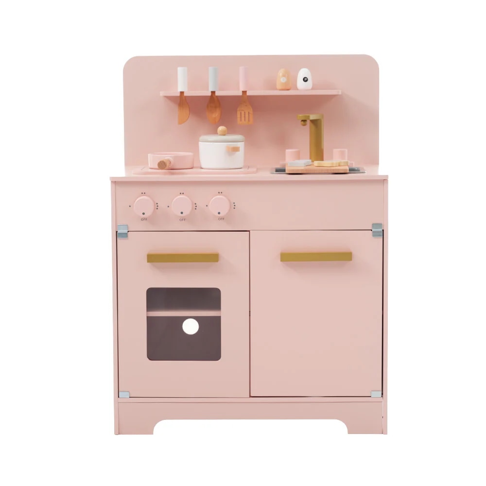 おままごと キッチン 木製 調理器具付き ままごとセット 誕生日 台所 知育玩具 子供用 子供 収納 まねっこ コンロミニキッチン おもちゃキッチン キッズ ベビー 【ピンク】243