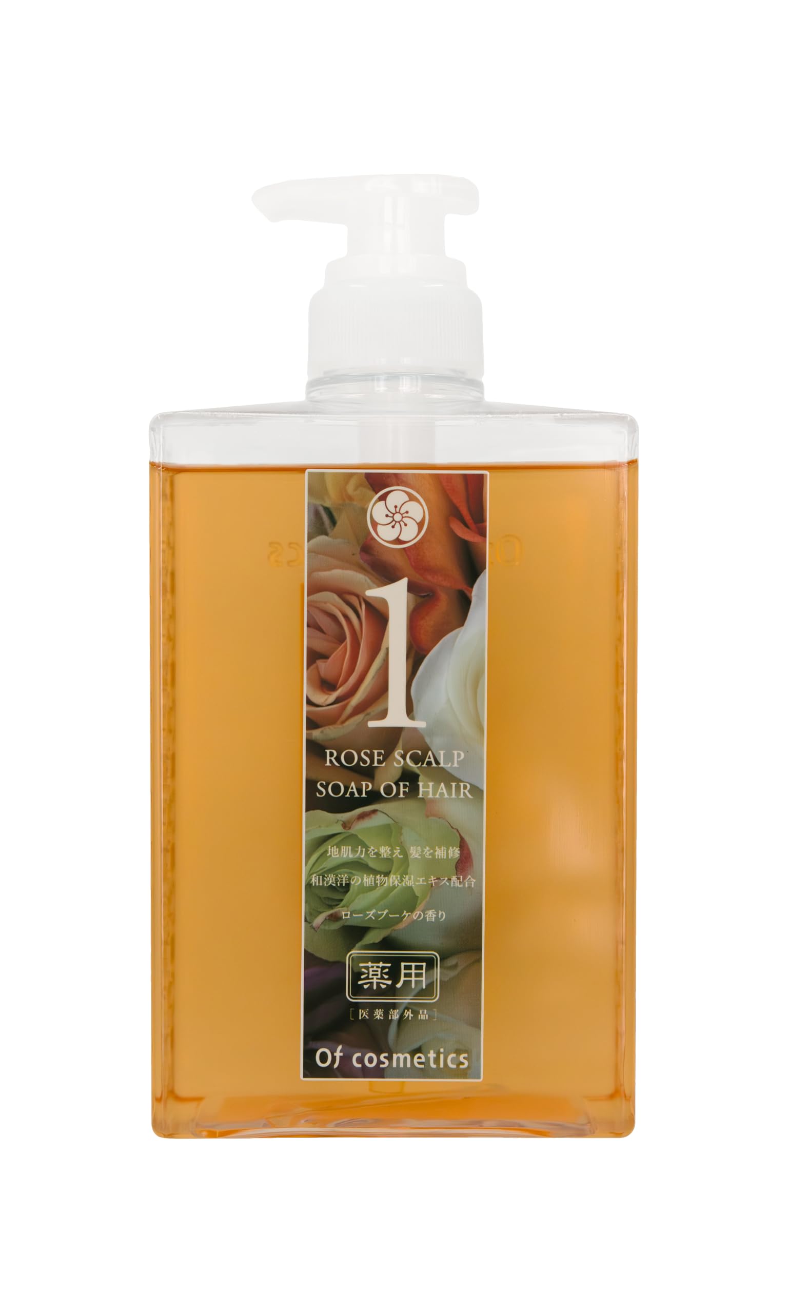 【頭皮を健やかに うるおいある地肌へ整えるシャンプー】薬用ソープオブヘア・1-RO スキャルプ ビッグボトル 625ml ローズブーケの香り Ofcosmetics(オブ・コスメティックス) フケ・カ