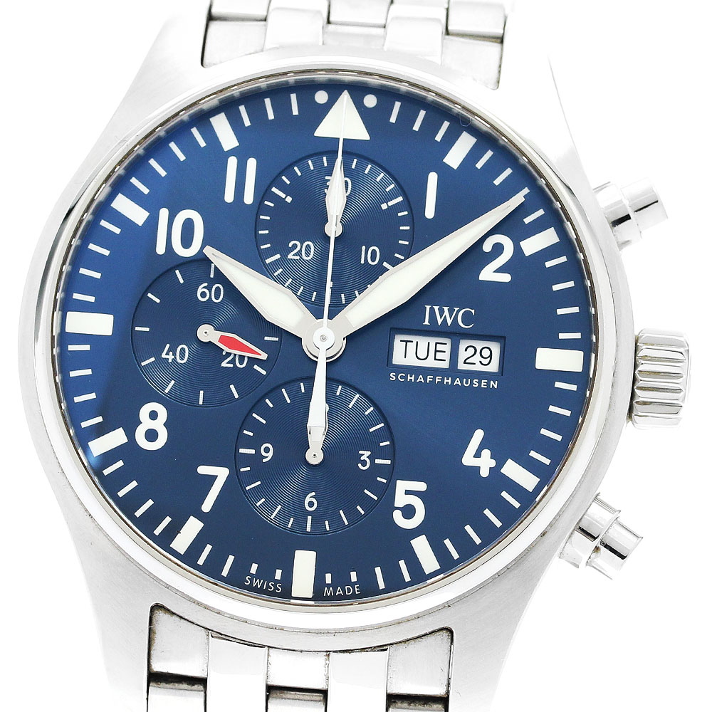 IWC IWC SCHAFFHAUSEN IW377717 パイロットウォッチ プティ・プランス クロノグラフ 自動巻き メンズ 箱付き_907073【中古】