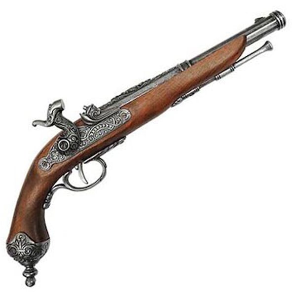 モデルガン イタリアンピストル グレー DENIX デニックス 1013/G 38cm ブラウン レプリカ 銃 コスプレ 小物 模造 復刻銃 古式 西洋 美術 ディスプレイ スペイン 銃器 武具