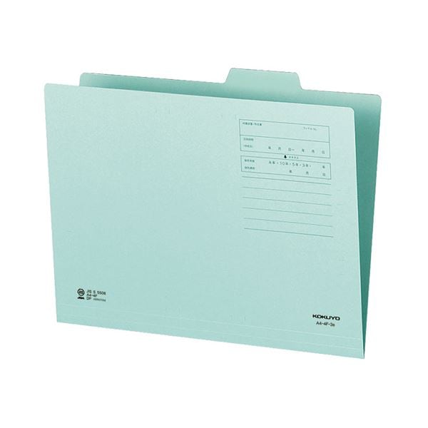 （まとめ）コクヨ 1/4カットフォルダー（カラー）A4 第3見出し 青 A4-4F-3B 1セット（10冊）(×10セット)