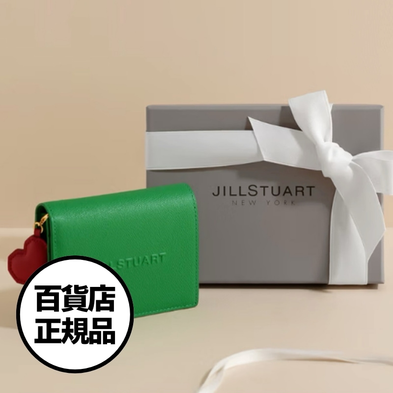 【JILLSTUART】ロゴポイント 本革 二つ折りウォレット Logo Point Leather Bi-Fold Wallet ギフトラッピング対応 韓国百貨店正規品