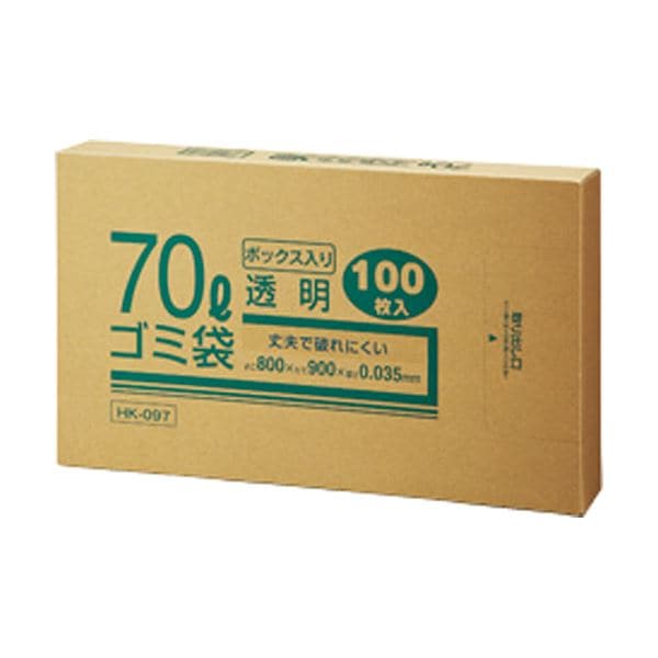 （まとめ）クラフトマン 業務用 透明メタロセン配合 厚手ゴミ袋 70L BOXタイプ HK-097 1箱（100枚） 3セット