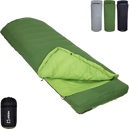 寝袋 ダウン シュラフ 寝袋 冬用 オールシーズン コンパクト封筒型 キャンプ 寝袋 3in1多機能 快適温度-3℃ -12℃収納パック付き 調節可能 丸洗い 防災 sleeping bag 車中泊