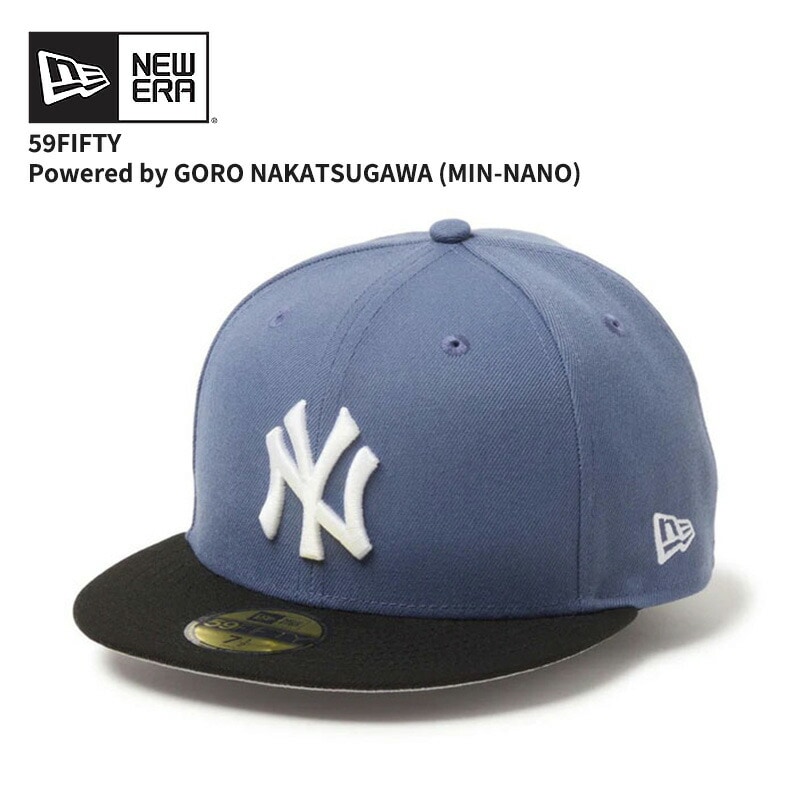 ニューエラ メンズ キャップ 帽子 NEW ERA 59FIFTY Powered by GORO NAKATSUGAWA（MIN-NANO） ヤンキース スレート 14703382
