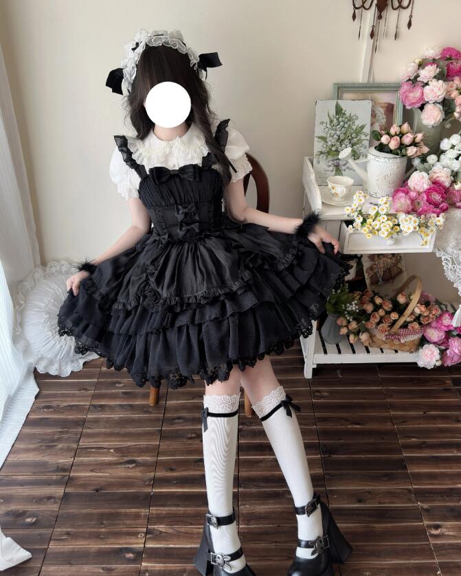 20【新作登場 最安値】 ロリータ メイド服ワンピース　 ゴスロリ コスプレ メイド服 コスチューム 文化祭 学園祭 衣装 仮装 ハロウィン おすすめ 可愛い 日常　写真　舞台　花嫁　洋服